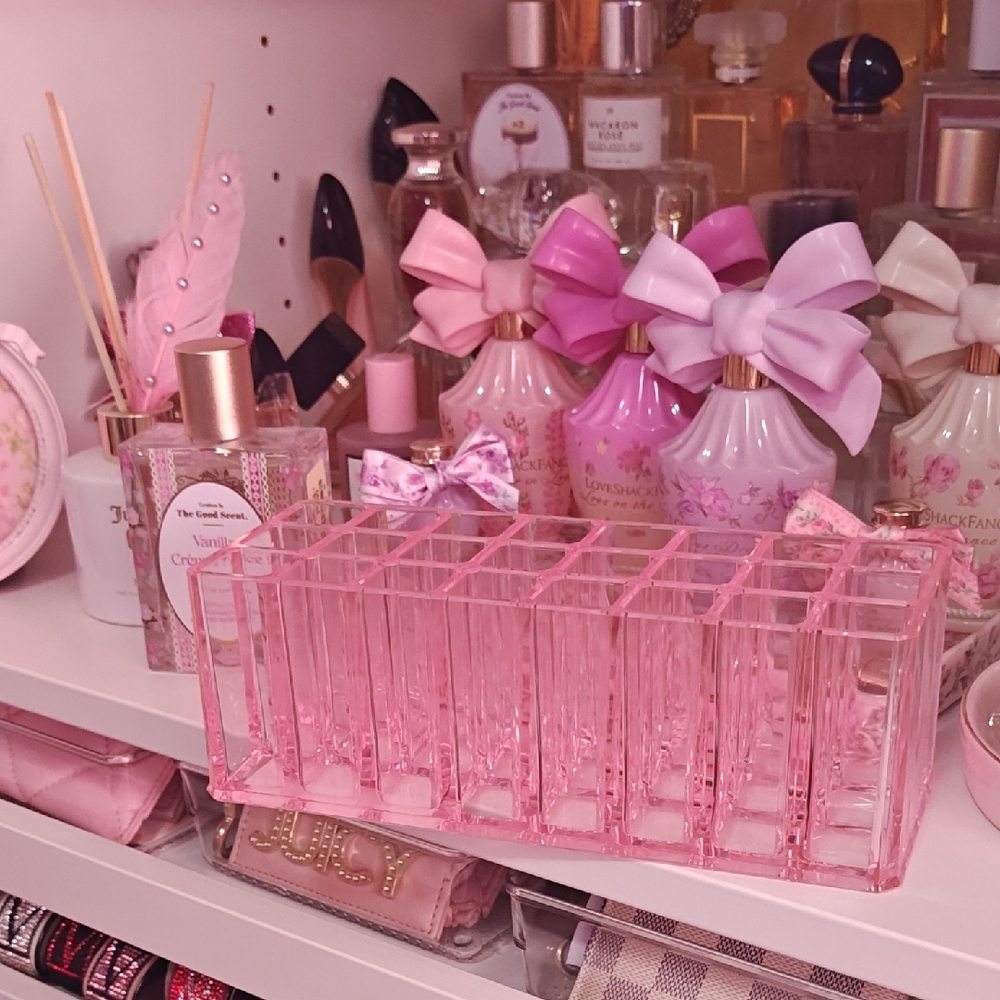 Pink Acrylic Lipstick Organizer